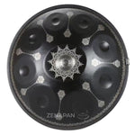Handpan, frequence 432hz, frequence 440hz, hang drum, hang, gamme sol mineur, Zenapan, Do majeur, handpan mandala, acheter handpan, noir